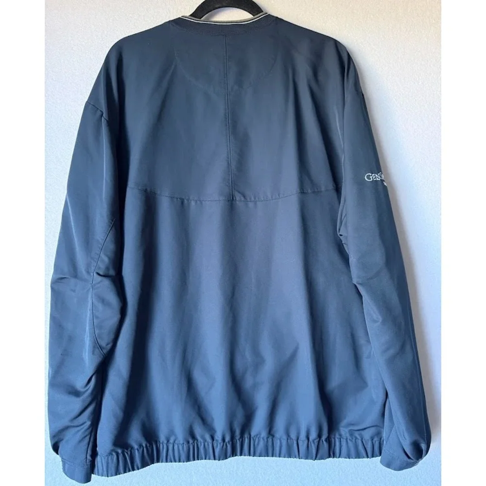 Nike Golf Windbreaker Pullover Men XL Blue V Neck Lightweight Zip Pockets Casual